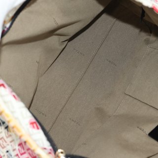 FENDI Zucchino Canvas Tote Bag Multicolor Gold