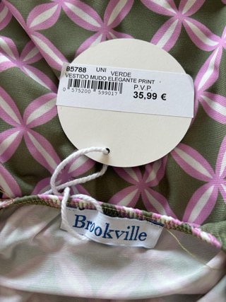 Vestido Brookville verde y rosa