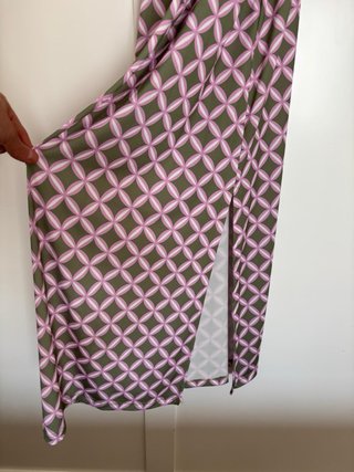 Vestido Brookville verde y rosa