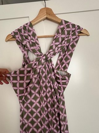 Vestido Brookville verde y rosa