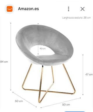 Silla moderna terciopelo y metal dorado