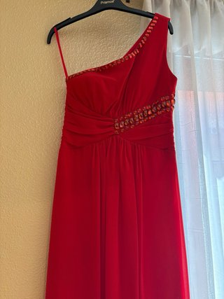 Vestido fiesta vaporoso rojo talla M