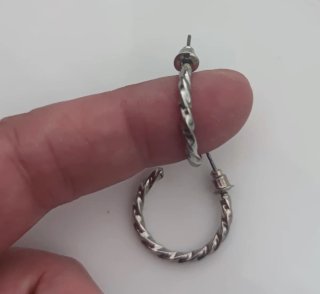 Lote 6 pares pendientes plateados bisutería