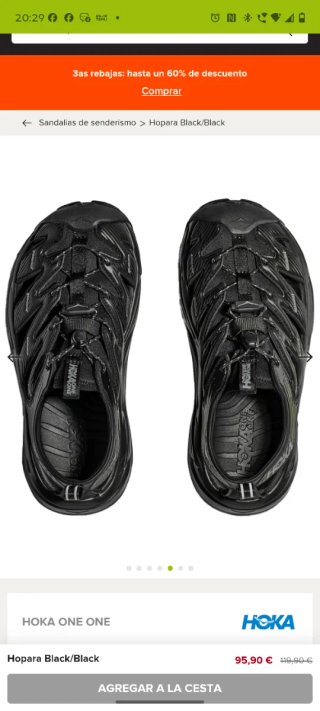 Sandalias Hoka Hopara Negras Trekking
