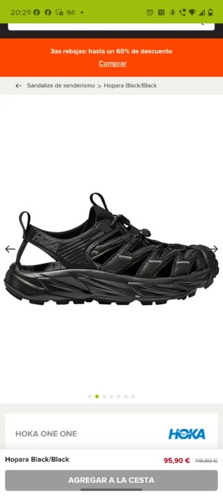 Sandalias Hoka Hopara Negras Trekking