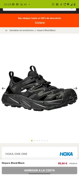 Sandalias Hoka Hopara Negras Trekking