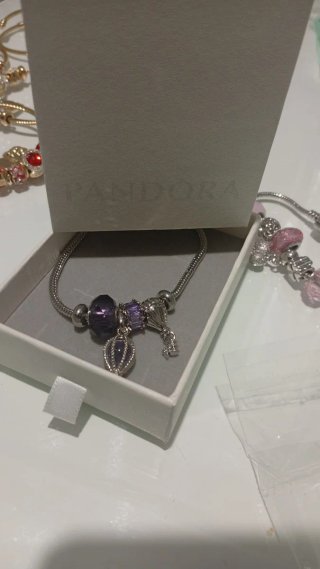 Pulsera Pandora Plata y Morado