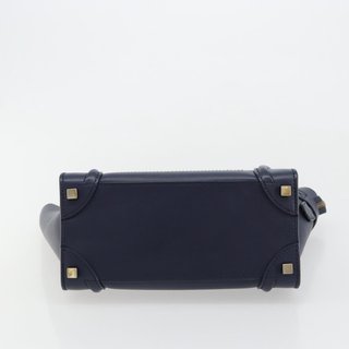 CELINE Luggage Micro Shopper Hand Bag Leather