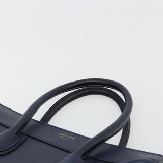 CELINE Luggage Micro Shopper Hand Bag Leather