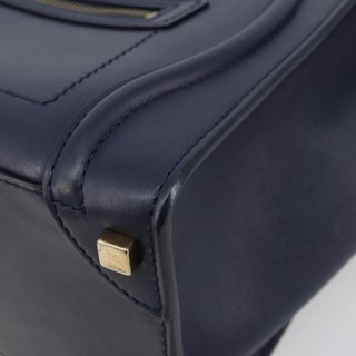 CELINE Luggage Micro Shopper Hand Bag Leather