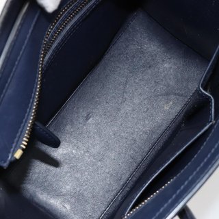 CELINE Luggage Micro Shopper Hand Bag Leather