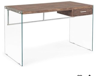 Mesa de escritorio madera y cristal
