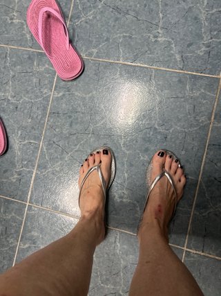 Sandalias Chanclas Plateadas
