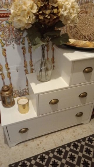 Mueble Escalera Blanco Madera