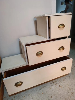 Mueble Escalera Blanco Madera