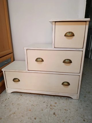 Mueble Escalera Blanco Madera