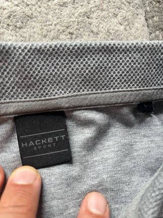 Polo Hackett gris con cremallera. Talla L SLIM FIT