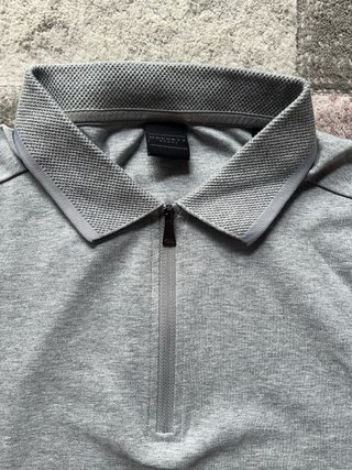 Polo Hackett gris con cremallera. Talla L SLIM FIT