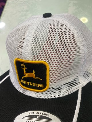 Gorra John Deere Retro Malla Blanca Negra