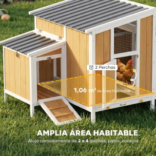 Gallinero Exterior Madera 145x90x92 cm