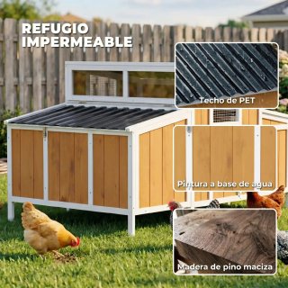 Gallinero Exterior Madera 145x90x92 cm