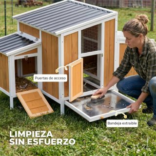 Gallinero Exterior Madera 145x90x92 cm