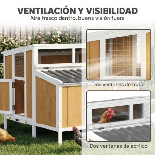 Gallinero Exterior Madera 145x90x92 cm