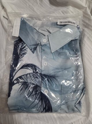 Set 2 Camicie Uomo L Fantasia Blu Bianco