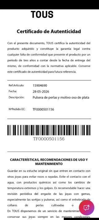 ( NUEVA ) Pulsera Tous Perlas Cultivadas Plata