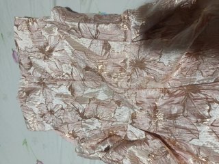 Vestido fiesta dorado y rosa floral