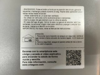 Estufa de Gas Llama Azul Negra