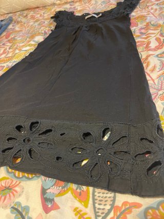 Vestido Negro Zara Calado Talla M