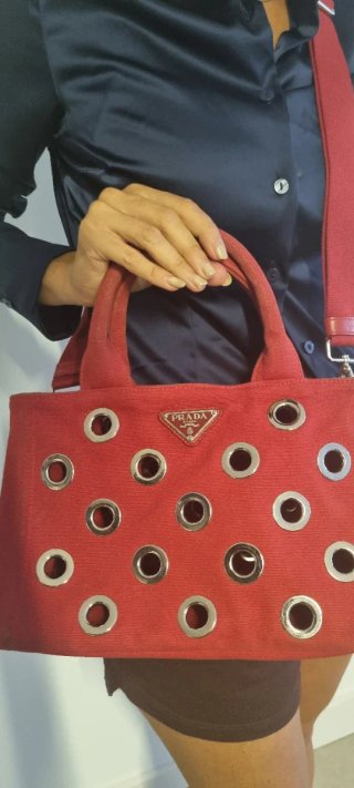 Prada Canapa Mini Tote con ojales