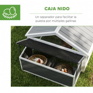 Gallinero Exterior Madera 240x112.5x76 cm