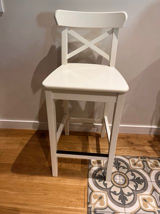 2 Taburetes Alto Madera Blanco Ikea
