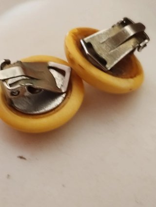 Orecchini vintage clip gialli