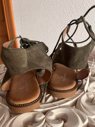 Sandalias planas romanas Chic Vision verde