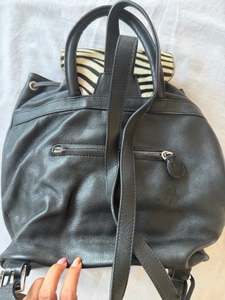 Mochila Piel Italiana Efecto Zebra