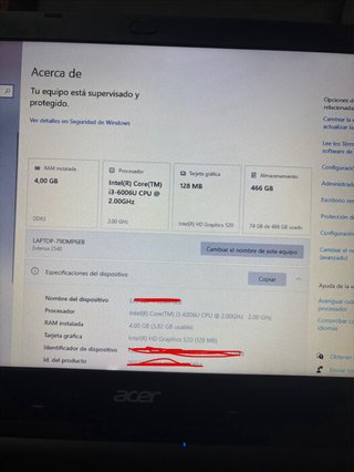 Portátil Acer Extensa 15 EX2540-32YK Negro