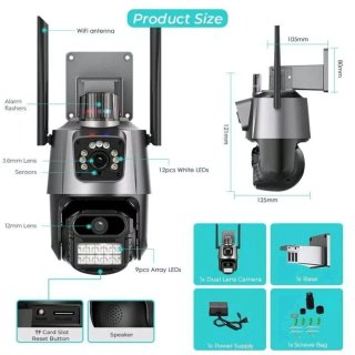 DOPPIA TELECAMERA WiFi IP CAM PTZ  Camera Dome WIR
