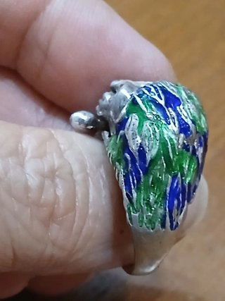 Anello vintage leone argento 925