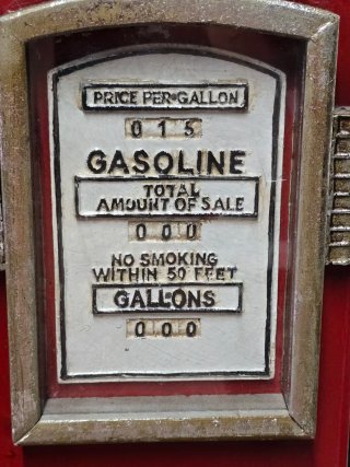 Mobile Bar Pompa Benzina Vintage Legno + 6 Bicchie