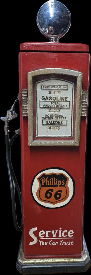 Mobile Bar Pompa Benzina Vintage Legno + 6 Bicchie
