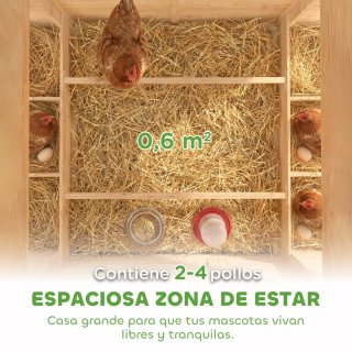 Gallinero Madera Exterior con 2 Nidos