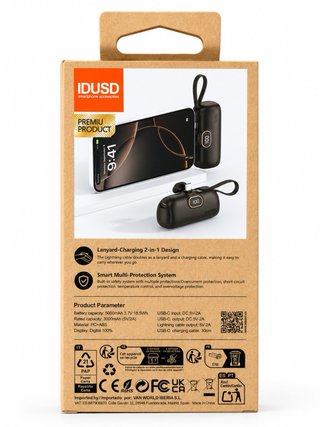 Power Bank Batería Externa 5000mAh 2 en 1 Mini