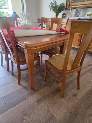 Mesa  extensible  y 6 Sillas Comedor Haya Ma