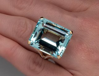 Anello Oro Pietra Celeste Taglia 8