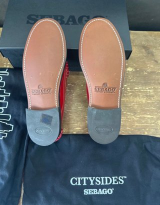 Mocasines Sebago charol rojo