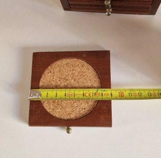 Caja Posavasos Madera Antigua