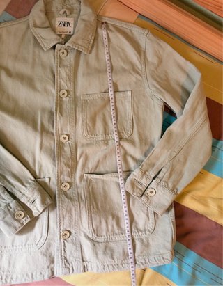 Sobrecamisa Zara Oversize Bolsillos Verde S